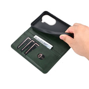 For OPPO Reno11 Global AZNS Magnetic Calf Texture Flip Leather Phone Case(Dark Green)