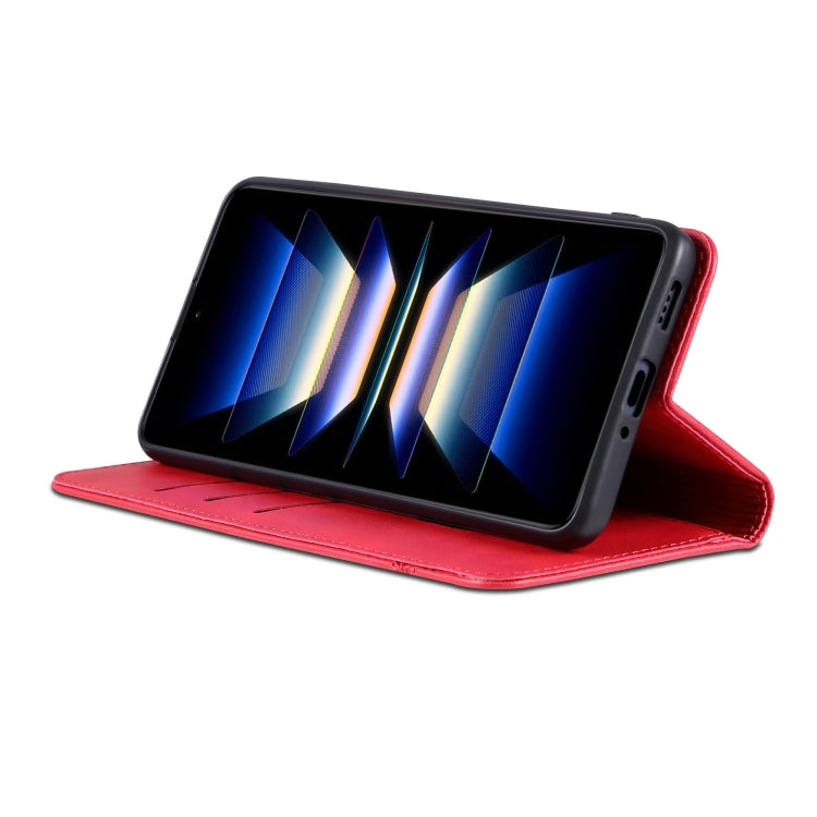 For OPPO Reno11 F AZNS Magnetic Calf Texture Flip Leather Phone Case(Red)