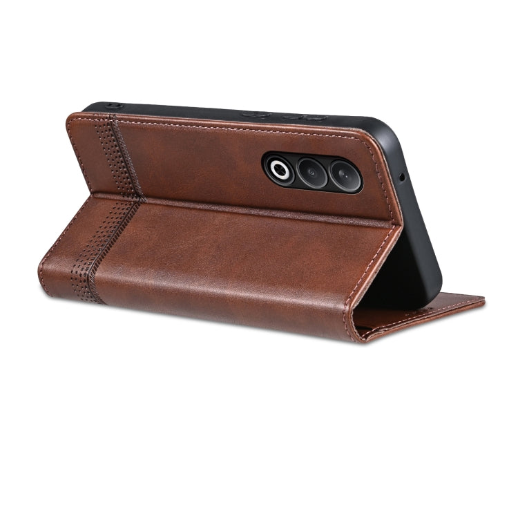 For OPPO K12 AZNS Magnetic Calf Texture Flip Leather Phone Case(Dark Brown) - OPPO Cases by AZNS | Online Shopping South Africa | PMC TechLife | Buy Now Pay Later Mobicred
