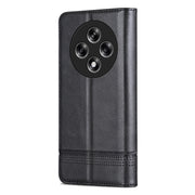 For OPPO Reno12 F 4G AZNS Magnetic Calf Texture Flip Leather Phone Case(Black)