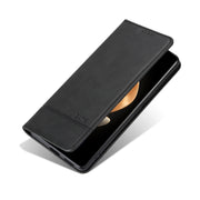 For OPPO Reno12 F 4G AZNS Magnetic Calf Texture Flip Leather Phone Case(Black)