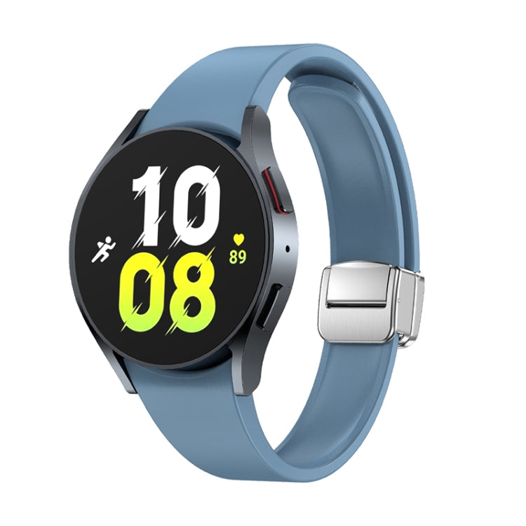 For Samsung Galaxy Watch 6 Magnetic Folding Silver Buckle Silicone Watch Band(Blue) - free shipping - PMC TechLife - Order now!