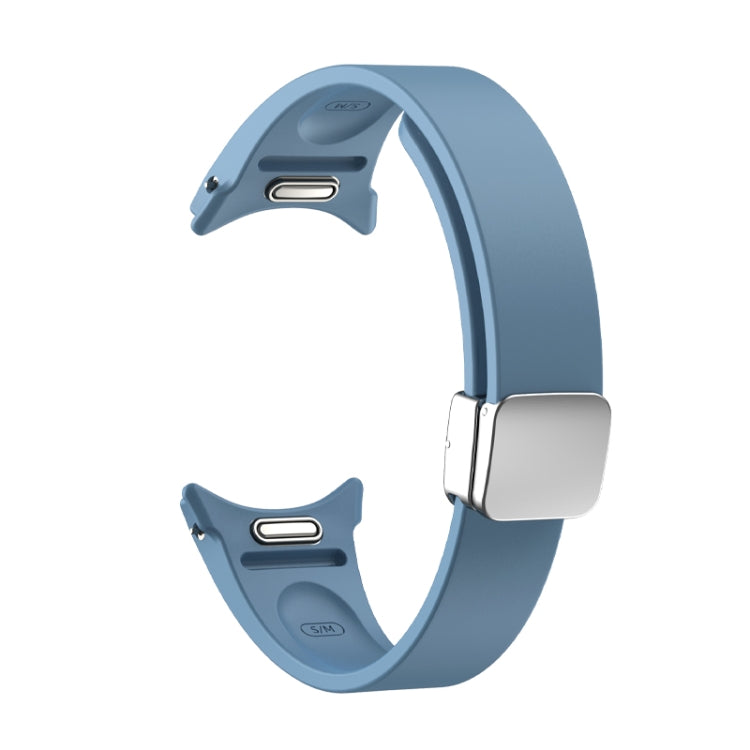 For Samsung Galaxy Watch 6 Magnetic Folding Silver Buckle Silicone Watch Band(Blue) - free shipping - PMC TechLife - Order now!