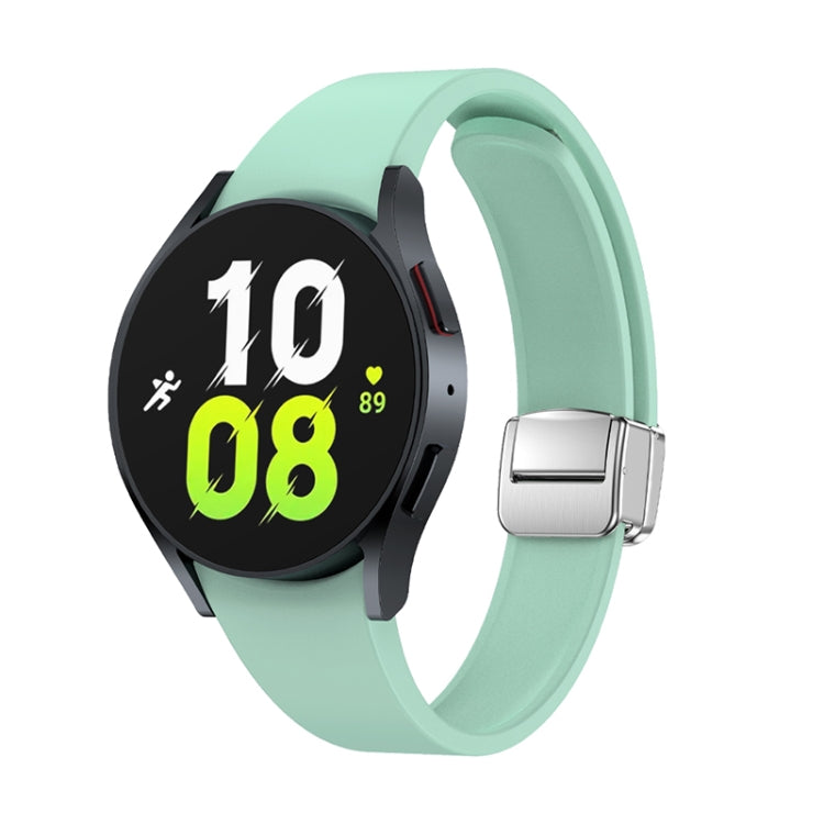 For Samsung Galaxy Watch 6 Magnetic Folding Silver Buckle Silicone Watch Band(Light Green) - free shipping - PMC TechLife - Order now!
