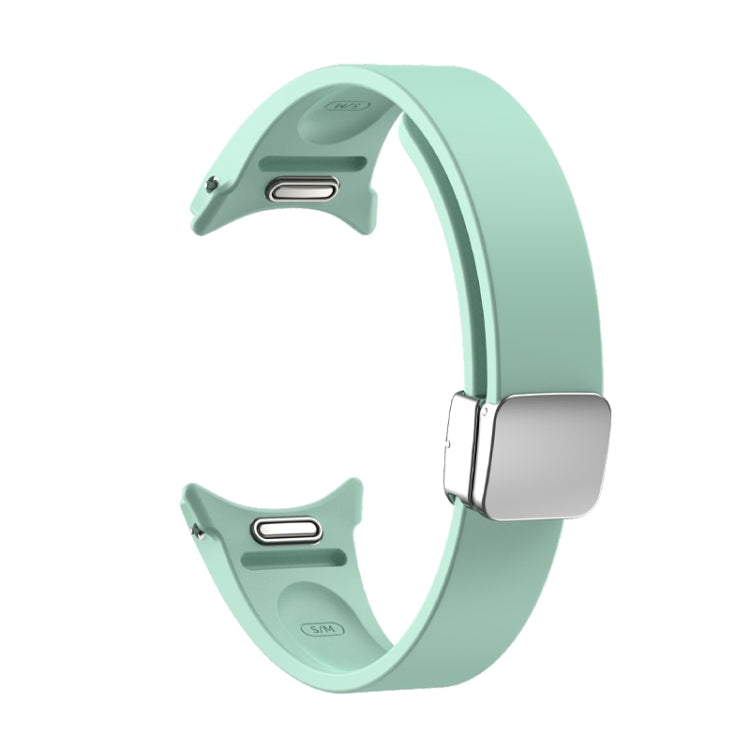 For Samsung Galaxy Watch 6 Magnetic Folding Silver Buckle Silicone Watch Band(Light Green) - free shipping - PMC TechLife - Order now!