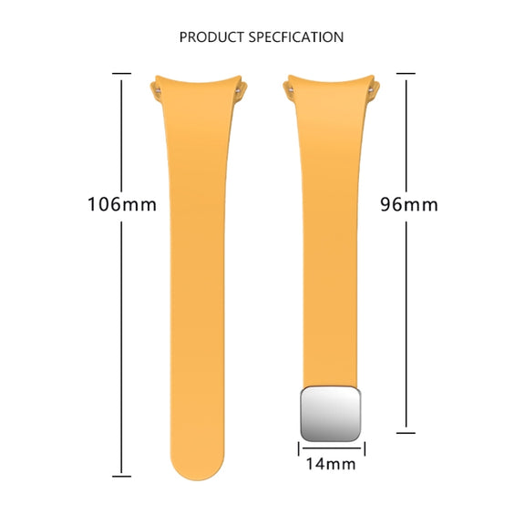 For Samsung Galaxy Watch 6 Magnetic Folding Silver Buckle Silicone Watch Band(White)