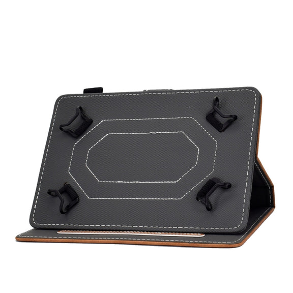 For 10 inch Tablet PC Universal Cowhide Texture Horizontal Flip Leather Case with Holder & Card Slots & Pen Slot(Brown)