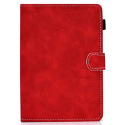 For 10 inch Tablet PC Universal Cowhide Texture Horizontal Flip Leather Case with Holder & Card Slots & Pen Slot(Red)
