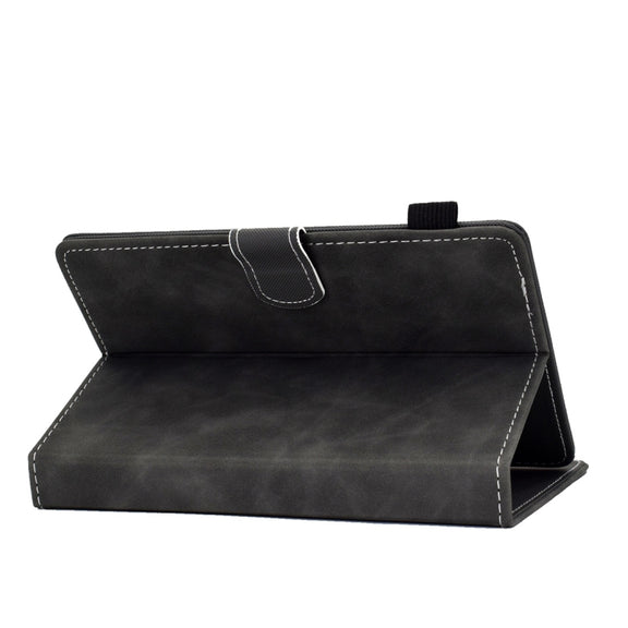 For 10 inch Tablet PC Universal Cowhide Texture Horizontal Flip Leather Case with Holder & Card Slots & Pen Slot(Grey)