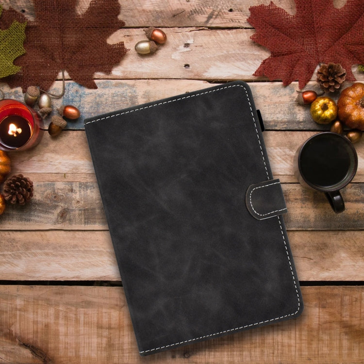For 10 inch Tablet PC Universal Cowhide Texture Horizontal Flip Leather Case with Holder & Card Slots & Pen Slot(Grey)