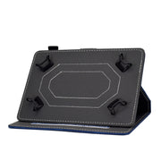 For 10 inch Tablet PC Universal Cowhide Texture Horizontal Flip Leather Case with Holder & Card Slots & Pen Slot(Blue)