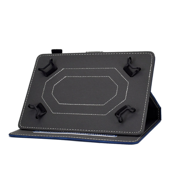For 10 inch Tablet PC Universal Cowhide Texture Horizontal Flip Leather Case with Holder & Card Slots & Pen Slot(Blue)