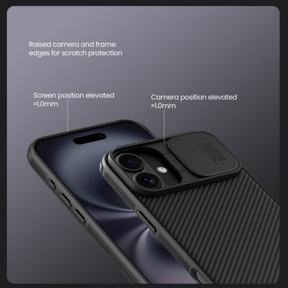 For iPhone 16 NILLKIN CamShield Pro PC Phone Case(Black)