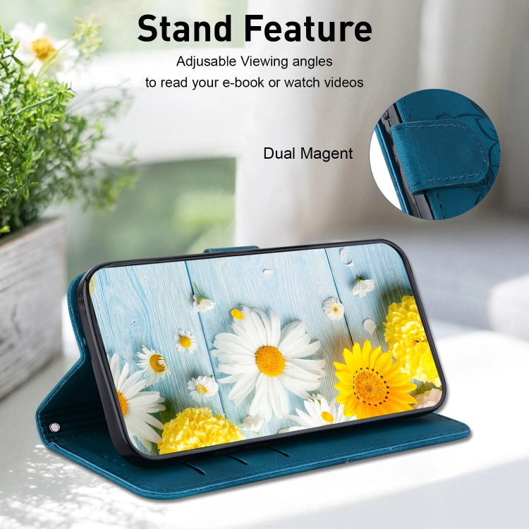 For Google Pixel 9 Pro Lily Embossed Leather Phone Case(Dark Blue) - free shipping - PMC TechLife - Order now!