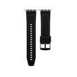 For Apple Watch Ultra 49mm Hybrid Leather Silicone Watch Band(Black) - Watch Bands by PMC TechLife | Online Shopping South Africa | PMC TechLife | Buy Now Pay Later Mobicred