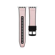 For Apple Watch Ultra 2 49mm Hybrid Leather Silicone Watch Band(Pink)