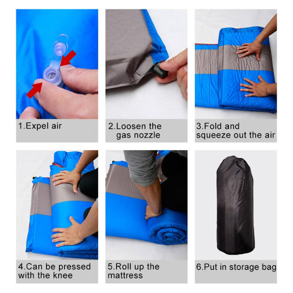 Universal Car Polyester Pongee Sleeping Mat Mattress Off-road SUV Trunk Travel Inflatable Mattress Air Bed, Size:180 x 130 x 102cm(Black + Grey)