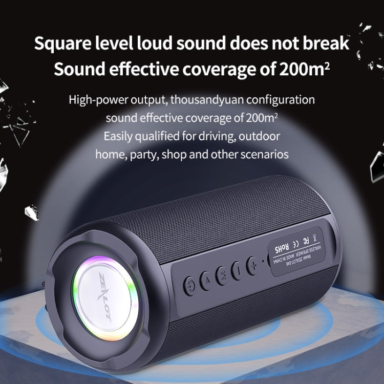 Zealot S46 TWS Portable Wireless Bluetooth Speaker with Colorful Light(Black) - free shipping - PMC Jewellery - Order now!