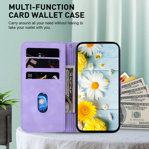 For iPhone 16e Lily Embossed Leather Phone Case(Purple)