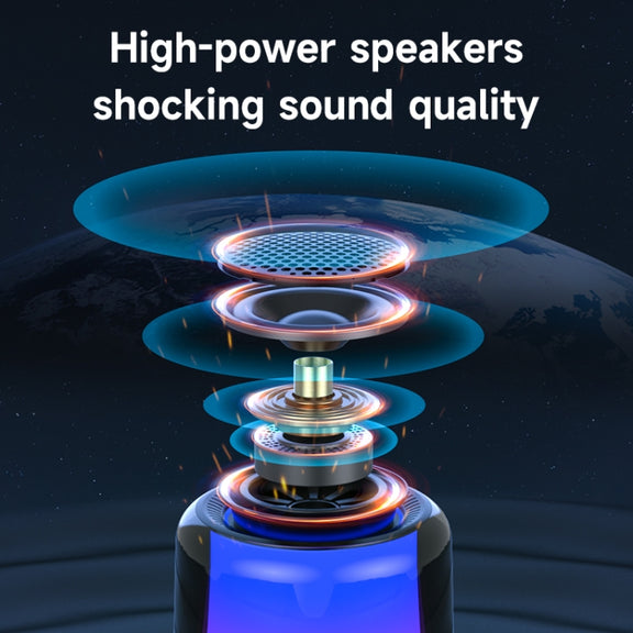 Zealot S66 Portable RGB Light Wireless Bluetooth Speaker Outdoor Subwoofer(Black)