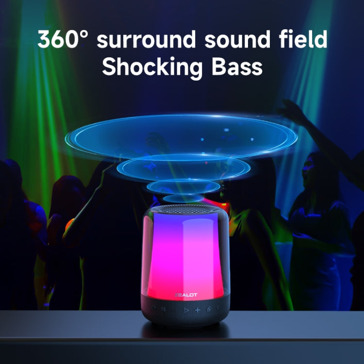 Zealot S66 Portable RGB Light Wireless Bluetooth Speaker Outdoor Subwoofer(Black) - free shipping - PMC Jewellery - Order now!