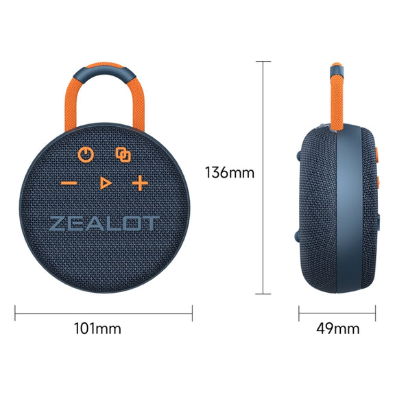 Zealot S77 IPX7 Water-resistant Portable Wireless Bluetooth Speaker(Black)
