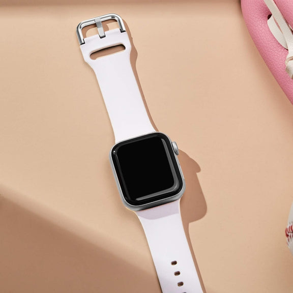 For Apple Watch Ultra 49mm Pin Buckle Silicone Watch Band(White)