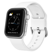 For Apple Watch Series 8 41mm Pin Buckle Silicone Watch Band(White)