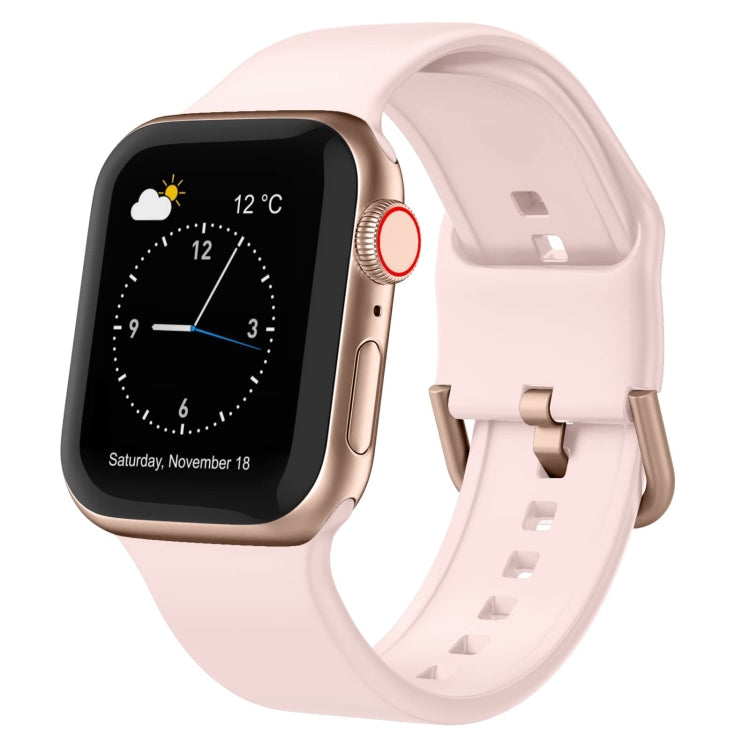 For Apple Watch Series 8 45mm Pin Buckle Silicone Watch Band(Pink Sand) - free shipping - PMC TechLife - Order now!
