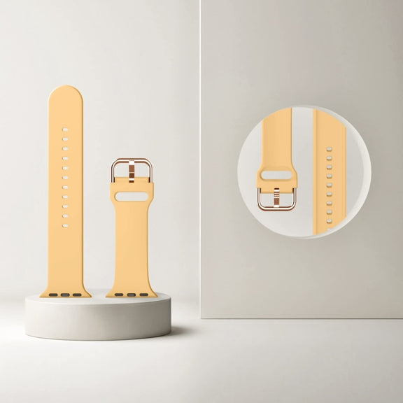 For Apple Watch SE 2022 40mm Pin Buckle Silicone Watch Band(Light Orange)