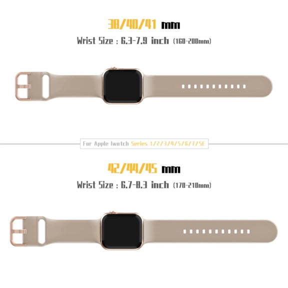 For Apple Watch SE 2022 44mm Pin Buckle Silicone Watch Band(Milk Tea)