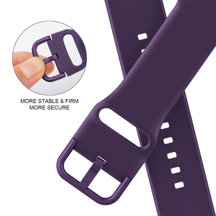 For Apple Watch SE 2022 44mm Pin Buckle Silicone Watch Band(Dark Purple)