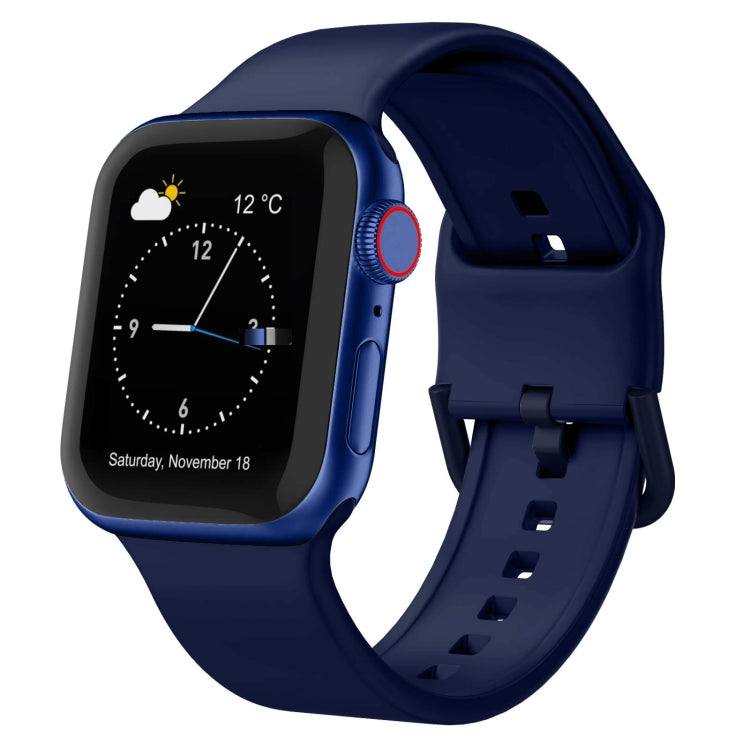 For Apple Watch SE 2022 44mm Pin Buckle Silicone Watch Band(Midnight Blue) - free shipping - PMC TechLife - Order now!
