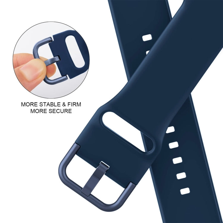 For Apple Watch Series 7 41mm Pin Buckle Silicone Watch Band(Abyss Blue)
