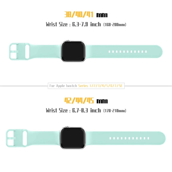For Apple Watch Series 7 45mm Pin Buckle Silicone Watch Band(Mint Green)