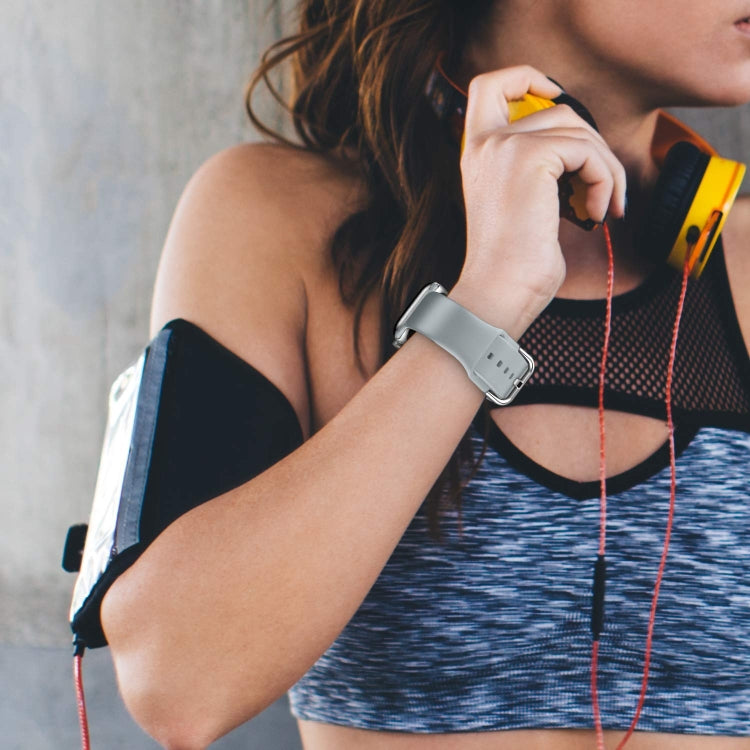 For Apple Watch Series 7 45mm Pin Buckle Silicone Watch Band(Light Grey) - free shipping - PMC TechLife - Order now!