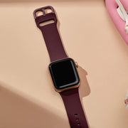 For Apple Watch SE 40mm Pin Buckle Silicone Watch Band(Wine Red)