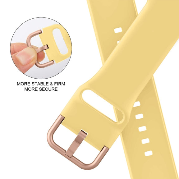 For Apple Watch SE 40mm Pin Buckle Silicone Watch Band(Yellow)