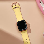 For Apple Watch SE 40mm Pin Buckle Silicone Watch Band(Yellow)