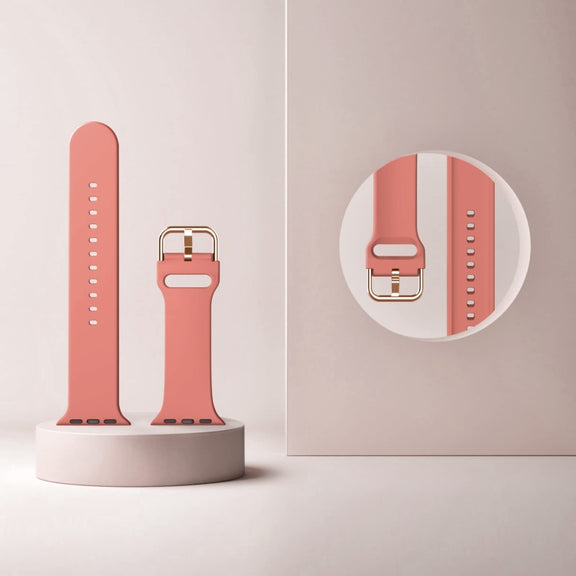 For Apple Watch SE 40mm Pin Buckle Silicone Watch Band(Coral)