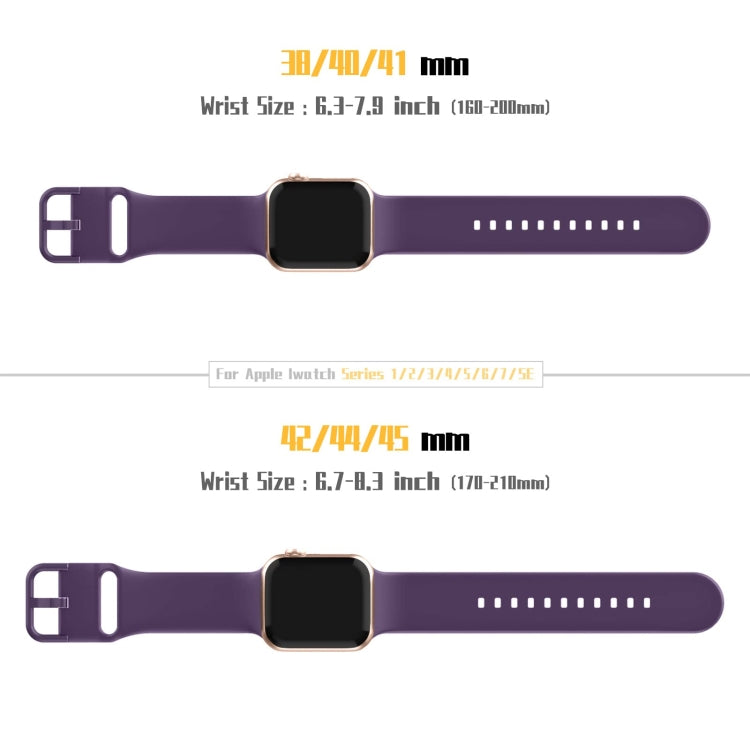 For Apple Watch SE 40mm Pin Buckle Silicone Watch Band(Dark Purple)