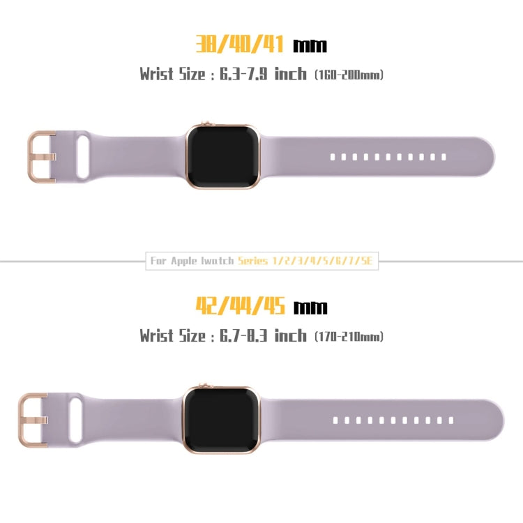 For Apple Watch SE 44mm Pin Buckle Silicone Watch Band(Baby Purple)