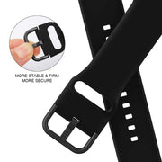 For Apple Watch SE 44mm Pin Buckle Silicone Watch Band(Black)