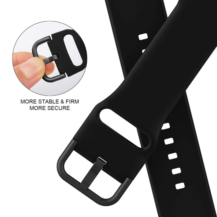 For Apple Watch SE 44mm Pin Buckle Silicone Watch Band(Black)