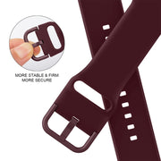 For Apple Watch SE 44mm Pin Buckle Silicone Watch Band(Wine Red)