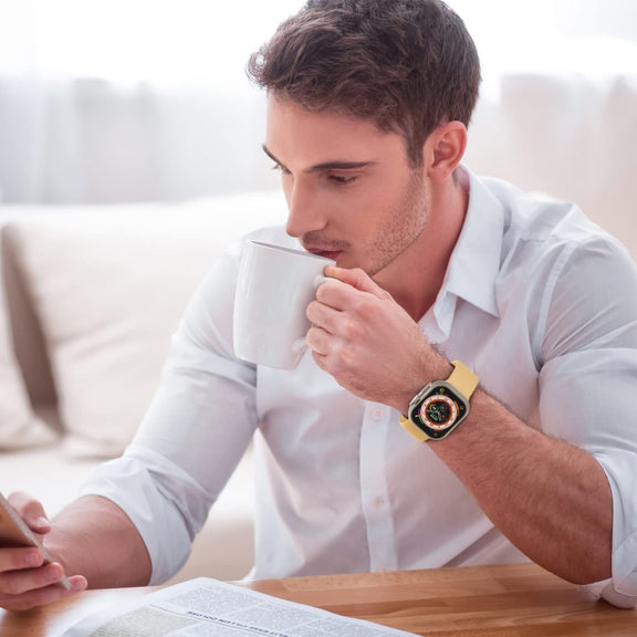For Apple Watch SE 44mm Pin Buckle Silicone Watch Band(Light Orange)