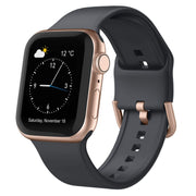 For Apple Watch SE 44mm Pin Buckle Silicone Watch Band(Dark Grey)