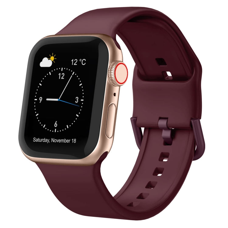 For Apple Watch Series 6 40mm Pin Buckle Silicone Watch Band(Wine Red) - free shipping - PMC TechLife - Order now!