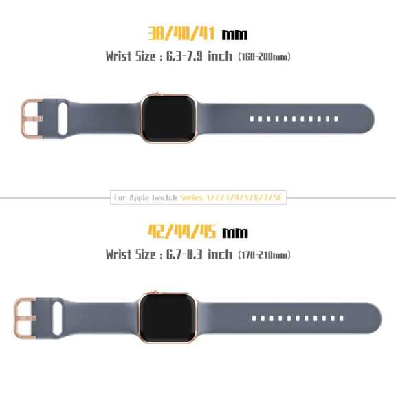 For Apple Watch Series 6 40mm Pin Buckle Silicone Watch Band(Blue Grey)