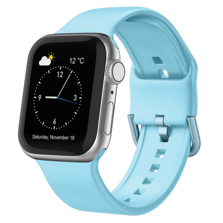 For Apple Watch Series 6 40mm Pin Buckle Silicone Watch Band(Light Blue) - free shipping - PMC TechLife - Order now!